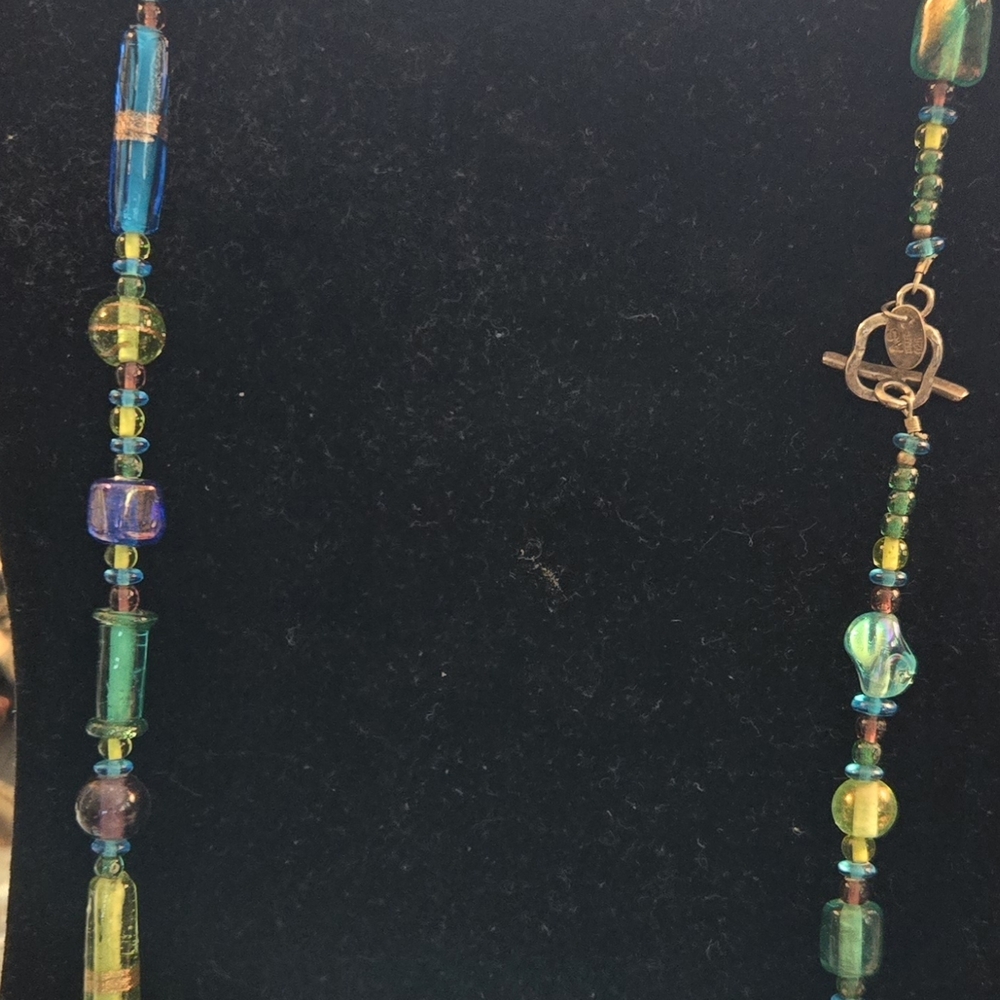 AS ISRAEL 925, Blue and Green Beaded Necklace - Picture 5 of 6